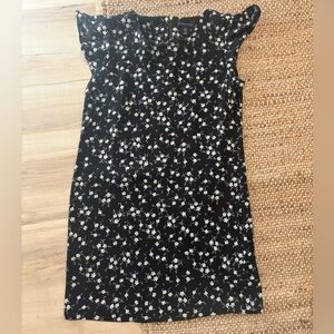 Adrienne Vittadini flutter sleeve floral black and white mini dress